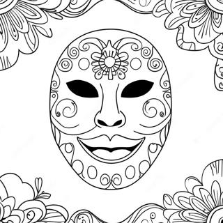 Pagina Da Colorare Del Modello Di Maschera Di Halloween 42480-35394