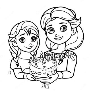 Frozen Buon Compleanno Pagine Da Colorare