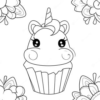 Pagina Da Colorare Del Cupcake Unicorno Scintillante 42662-35539