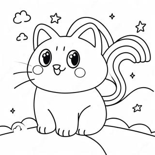 Pagina Da Colorare Del Carino Nyan Cat Con Arcobaleno 42822-35665