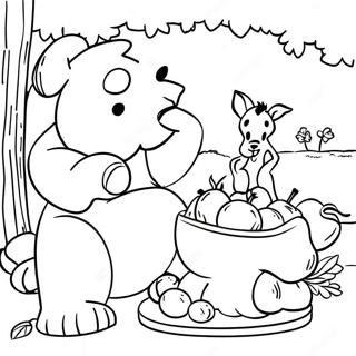 Pagina Da Colorare Del Banchetto Del Ringraziamento Di Winnie The Pooh E Amici 42842-35682