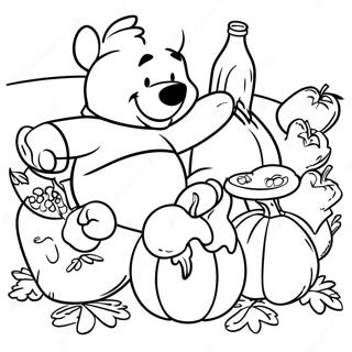 Pagina Da Colorare Del Banchetto Del Ringraziamento Di Winnie The Pooh E Amici 42842-35683