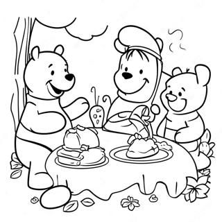 Pagina Da Colorare Del Banchetto Del Ringraziamento Di Winnie The Pooh E Amici 42842-35684