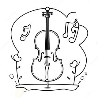 Pagina Da Colorare Del Violoncello Carino Con Un Sorriso 43253-35999