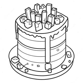 Pagina Da Colorare Della Torta Di Compleanno Di Minecraft 43342-36068