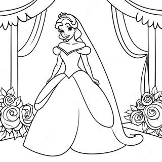 Pagina Da Colorare Del Matrimonio Della Principessa Disney Incantevole 43563-36249