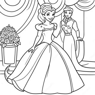 Pagina Da Colorare Del Matrimonio Della Principessa Disney Incantevole 43563-36250