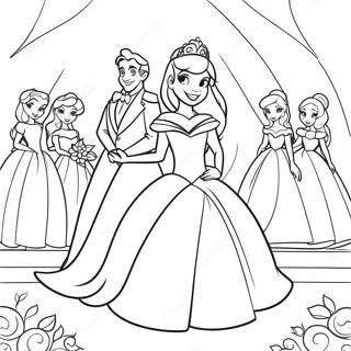 Pagina Da Colorare Del Matrimonio Della Principessa Disney Incantevole 43563-36251