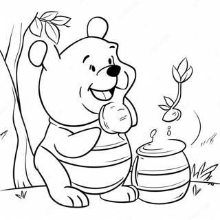 Pagina Da Colorare Di Winnie The Pooh Con Un Grande Barattolo Di Miele 43603-36281