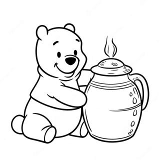 Pagina Da Colorare Di Winnie The Pooh Con Un Grande Barattolo Di Miele 43603-36284