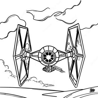 Pagina Da Colorare Del Tie Fighter Classico In Battaglia 43633-36314