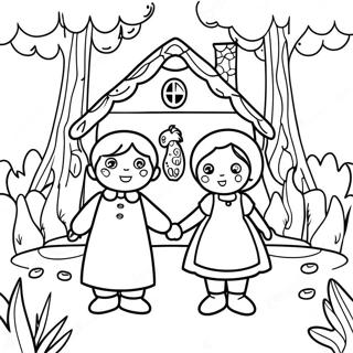 Pagina Da Colorare Di Hansel E Gretel Nel Bosco 44203-36767