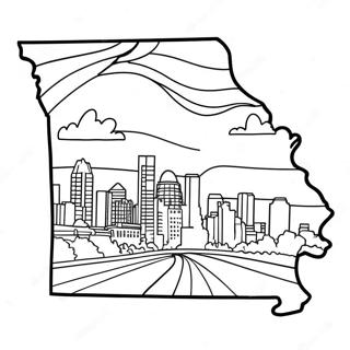 Pagina Da Colorare Della Silhouette Dello Stato Del Missouri 44332-36866