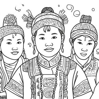 Pagina Da Colorare Della Celebrazione Del Festival Hmong 44403-36921