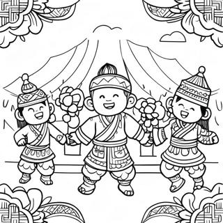 Pagina Da Colorare Della Celebrazione Del Festival Hmong 44403-36922