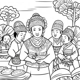 Pagina Da Colorare Della Celebrazione Del Festival Hmong 44403-36924