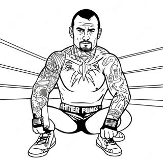 Pagina Da Colorare Di Cm Punk Sul Ring 44853-37283