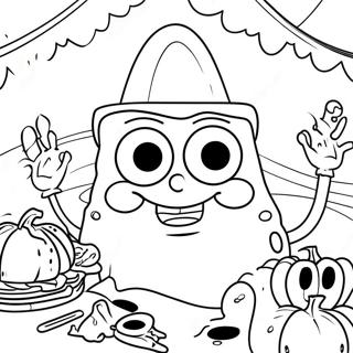 Pagina Da Colorare Del Banchetto Del Ringraziamento Di Spongebob 44892-37308