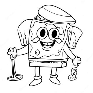 Pagina Da Colorare Di Spongebob In Costume Da Pellegrino 44893-37311