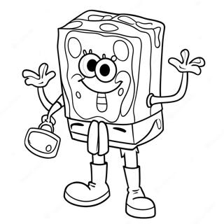 Pagina Da Colorare Di Spongebob In Costume Da Pellegrino 44893-37312