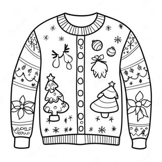 Pagina Da Colorare Del Divertente Maglione Di Natale Brutto 4492-3614