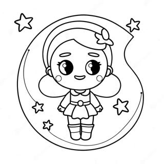 Pagina Da Colorare Moon Girl Con Stelle Scintillanti 45114-37478