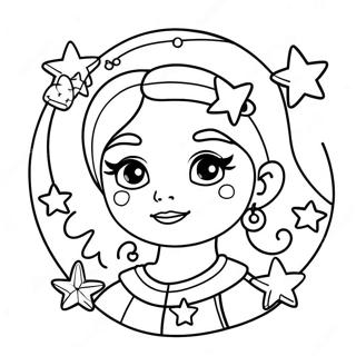 Pagina Da Colorare Moon Girl Con Stelle Scintillanti 45114-37479