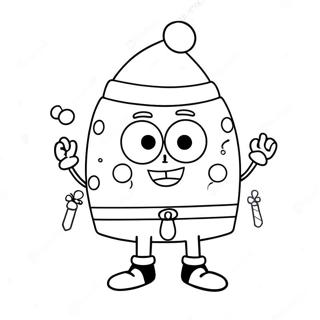 Pagina Da Colorare Di Spongebob Festivo Con Cappello Di Babbo Natale 45254-37593