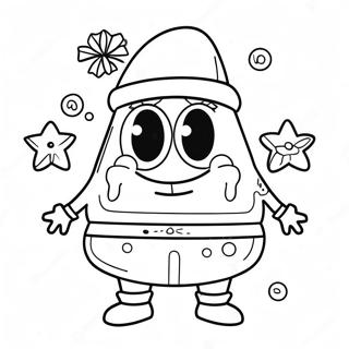 Pagina Da Colorare Di Spongebob Festivo Con Cappello Di Babbo Natale 45254-37595