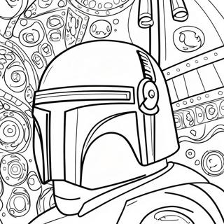 Pagina Da Colorare Del Casco Iconico Di Boba Fett 45394-37705