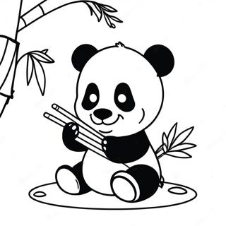 Pagina Da Colorare Di Un Adorabile Panda Cucciolo Che Mangia Bambu 45814-38044