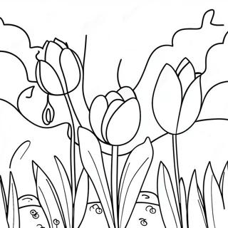 Pagina Da Colorare Di Giardino Di Tulipani Vivaci 45944-38274