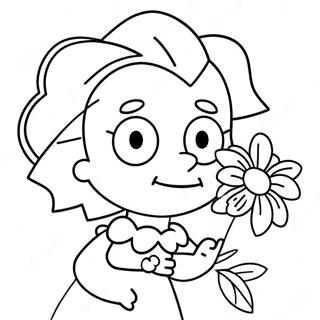 Pagina Da Colorare Di Maggie Simpson Con Un Fiore 46084-38390