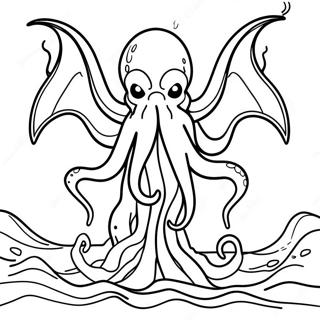 Pagina Da Colorare Di Cthulhu Che Sorge Dalloceano 46304-38567