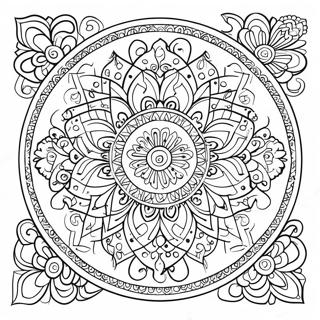 Pagina Da Colorare Di Arte Islamica Mandala Facile 46613-38810