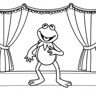 Kermit La Rana Che Canta Sul Palco Pagina Da Colorare 46754-38924