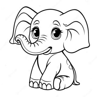 Pagina Da Colorare Di Un Carino Elefante Cucciolo 46844-38979