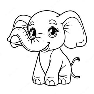 Pagina Da Colorare Di Un Carino Elefante Cucciolo 46844-38980