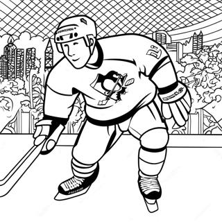 Pagina Da Colorare Di Un Giocatore Dei Pittsburgh Penguins Che Pattina 47014-39132