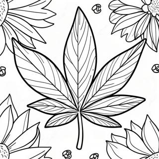 Pagina Da Colorare Foglia Di Cannabis Vibrazioni Rilassate 4702-3784