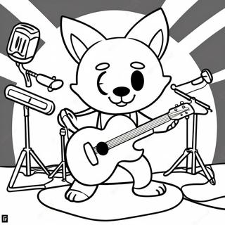 Pagina Da Colorare Di Aggretsuko In Una Band Rock 47094-39189