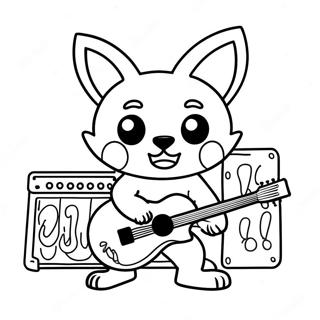 Pagina Da Colorare Di Aggretsuko In Una Band Rock 47094-39192