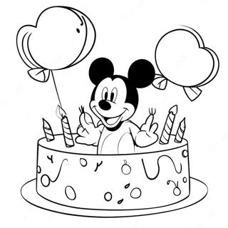 Pagina Da Colorare Della Celebrazione Di Compleanno Di Topolino 47274-39330