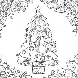 Pagina Da Colorare Di Un Albero Di Natale Fantasioso Con Decorazioni 4752-3823