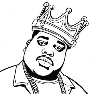 Pagina Da Colorare Di Biggie Smalls Con Corona 47825-39762