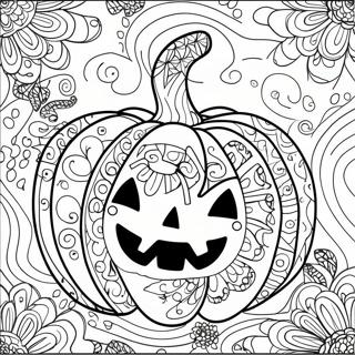 Pagina Da Colorare Zucca Zentangle Di Halloween 48114-39980