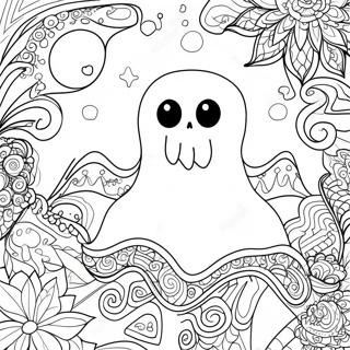 Pagina Da Colorare Fantasma Zentangle Spettrale Di Halloween 48115-40002