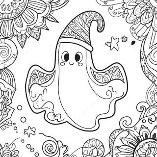 Pagina Da Colorare Fantasma Zentangle Spettrale Di Halloween 48115-40003