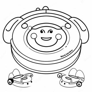 Pagina Da Colorare Del Roomba Carino Con Faccia Sorridente 48255-40116