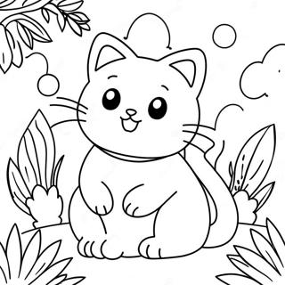 Pagina Da Colorare Di Cute Kitty Softpaws In Un Giardino 48355-40189